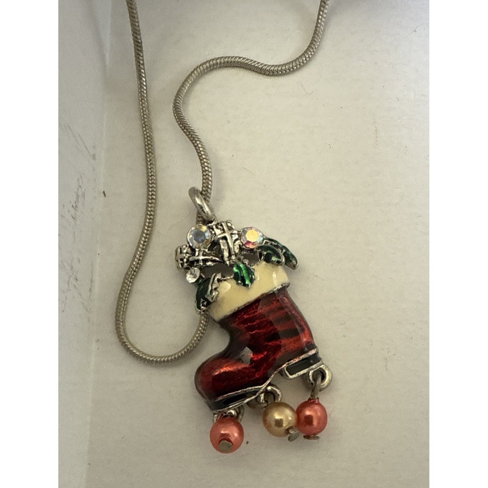 Ice Skating‎ Skate Necklace Multicolor Gift Silver Plated N1-12